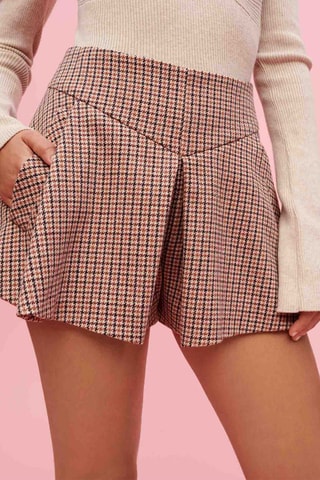 Short en laine taille haute - Camel