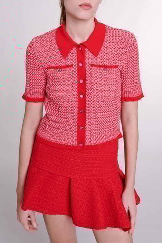 Minijupe en tweed - Rouge