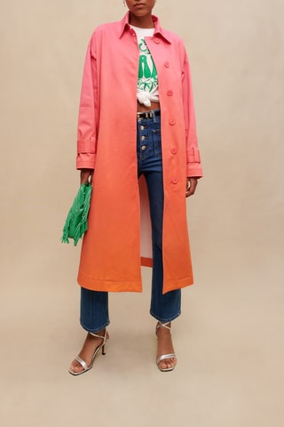 Trench oversize tie and dye - Rose et orange