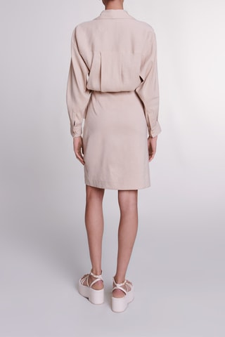 Robe portefeuille en lin - Beige