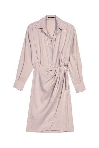 Robe portefeuille en lin - Beige