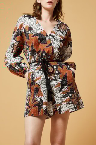 Combishort - Rouge brique et blanc