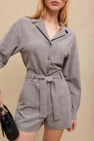 Combishort en laine - Gris foncé