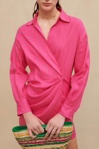 Robe en lin - Fuchsia