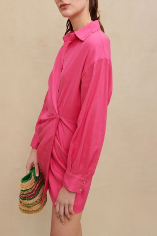 Robe en lin - Fuchsia