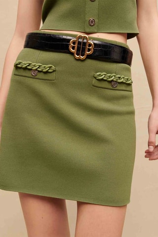 Jupe taille haute - Kaki