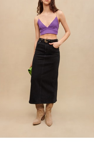 Crop top en tweed - Violet