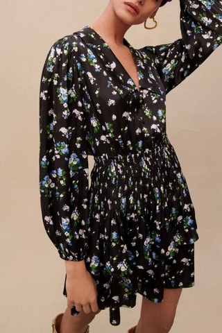 Robe volantée - Noir et bleu