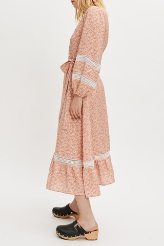 Robe portefeuille en lin - Rose