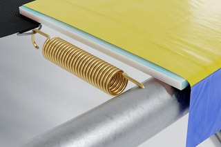 Cuscino di protezione per tappeto elastico 12 ft - 366 cm - Blu, giallo e rosso