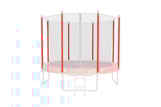 8 guaine universali per pali da tappeto elastico - 179 x 10 cm - Rosso