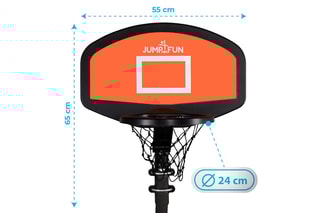 Canestro da basket rigido per trampolino - 56 x 35 cm