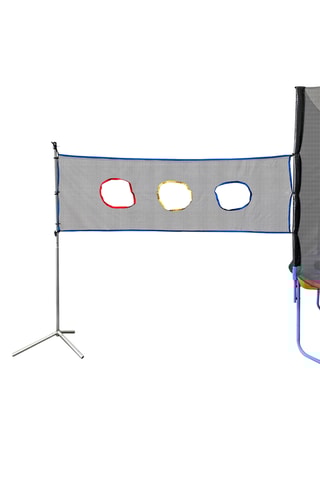 Red multijuegos para cama elástica - juego interactivo con aberturas de colores - 250 x 200 cm