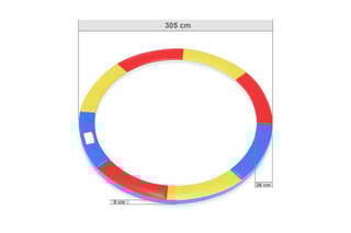 Cuscino di protezione per tappeto elastico - 305 cm - 10FT - Blu, giallo e rosso