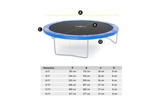 Cuscino per tappeto elastico - 14 FT - 427 cm - Blu - Blu