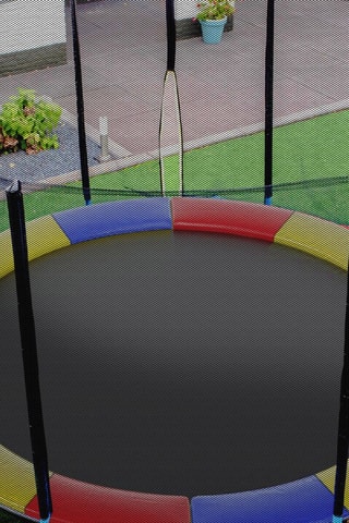 Cuscino per tappeto elastico - 14 FT - 427 cm - Blu - Blu, giallo e rosso