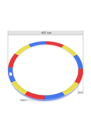 Cuscino per tappeto elastico - 14 FT - 427 cm - Blu - Blu, giallo e rosso