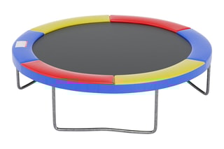 Cuscino imbottito in polietilene per trampolino - 8 FT - 244 cm - Blu - Blu, giallo e rosso