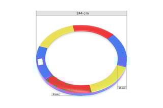 Cuscino imbottito in polietilene per trampolino - 8 FT - 244 cm - Blu - Blu, giallo e rosso