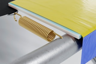 Cuscino imbottito in polietilene per trampolino - 8 FT - 244 cm - Blu - Blu, giallo e rosso