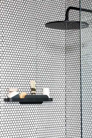 Mensola e tergivetro per doccia MindSet - 42,1 x 9 x 7,3 cm - Nero