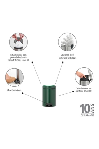 Pattumiera a pedale Newlcon - 3 l - Verde