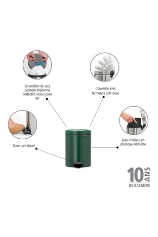 Pattumiera a pedale Newlcon - 5 l - Verde