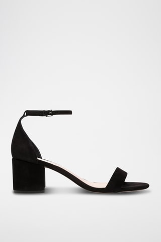 Sandalias de piel de tacón - Negro