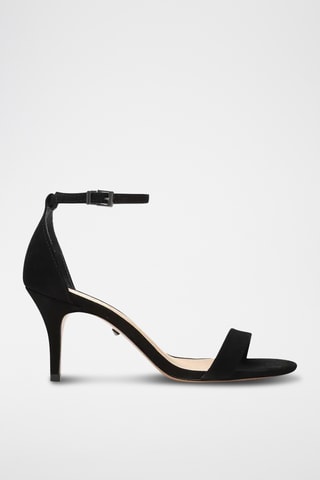 Sandalias de piel de tacón - Negro