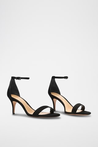 Sandalias de piel de tacón - Negro