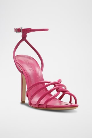 Sandalias de piel de tacón - Rosa