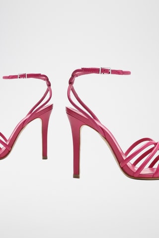 Sandalias de piel de tacón - Rosa