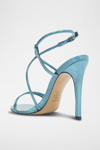 Sandalias de tacón con brillo - Azul