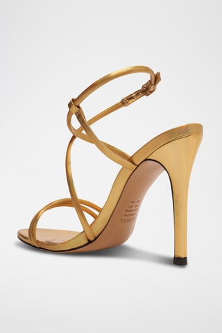 Sandalias de tacón con brillo - Dorado