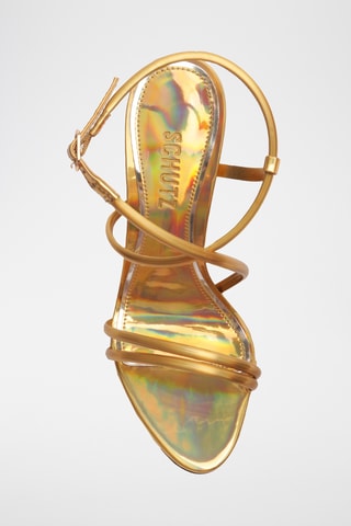 Sandalias de tacón con brillo - Dorado