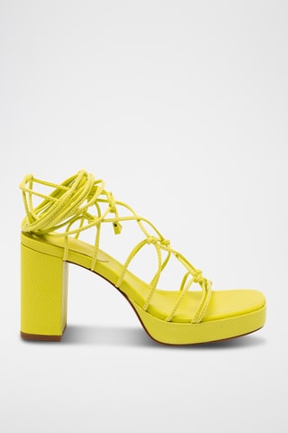 Sandalias de piel de tacón - Amarillo
