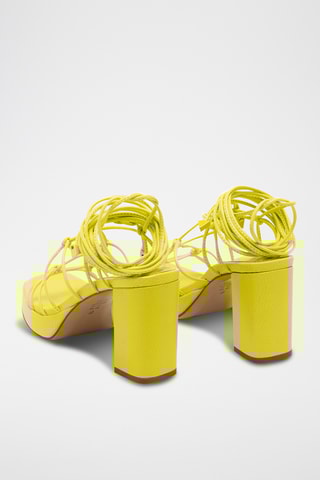 Sandalias de piel de tacón - Amarillo