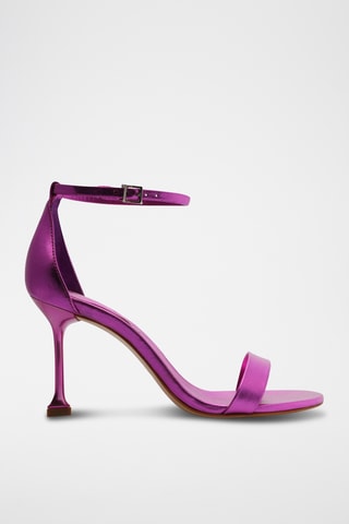 Sandalias de piel de tacón - Violeta