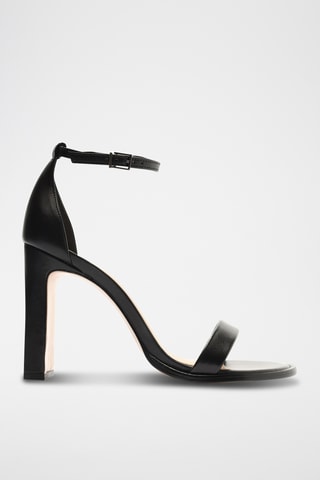 Sandalias de piel de tacón - Negro