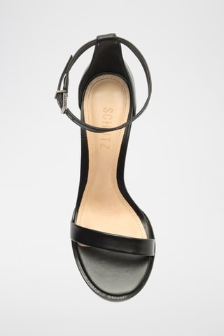 Sandalias de piel de tacón - Negro