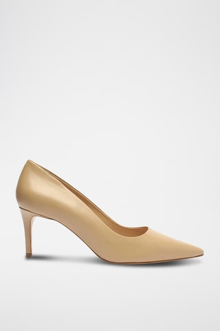 Zapatos de piel de tacón - Beige