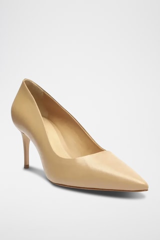 Zapatos de piel de tacón - Beige