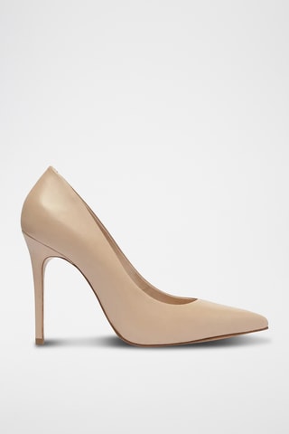 Zapatos de piel de tacón - Beige