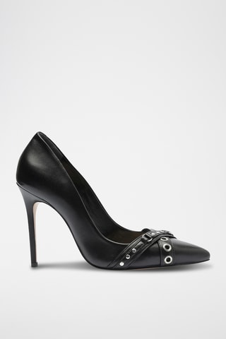 Zapatos de piel de tacón - Negro
