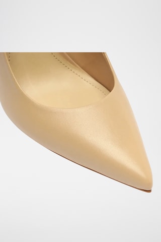Zapatos de piel de tacón - Beige