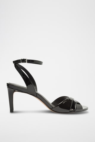 Sandalias de tacón con brillo - Negro