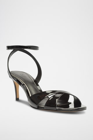 Sandalias de tacón con brillo - Negro