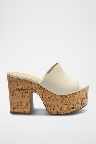 Sandalias de piel de tacón - Blanco