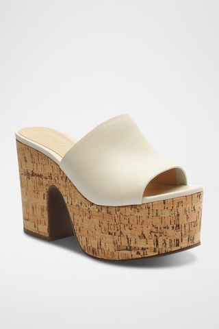 Sandalias de piel de tacón - Blanco