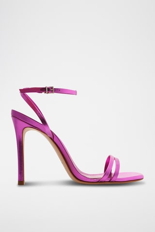 Sandalias de piel de tacón - Rosa